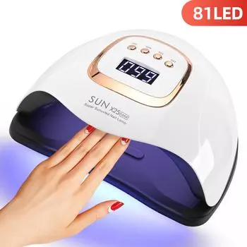 380W LED UV Lamp For Nails 81 LEDS Nail Gel Polish Drying Lamp With Motion Sensing Professional Cabin Manicure Lamp For Home Use EU plug