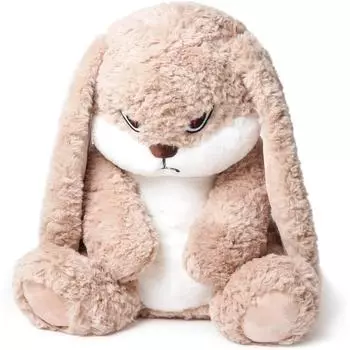 38 см мягкие игрушки кролик, плюшевые игрушки Angry Bunny, мягкая игрушка кролик Pluhine, плюшевая игрушка кролик, идеально подходит для подарка (коричневый) коричневый