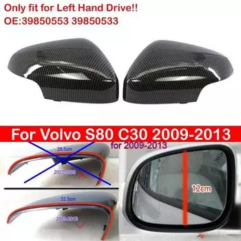 39850553 39850533 Для Volvo S80 C30 2009-2013 Замена автомобиля Крышка бокового зеркала заднего вида Крышка крыла Накладка внешней двери Карбоновая отделка