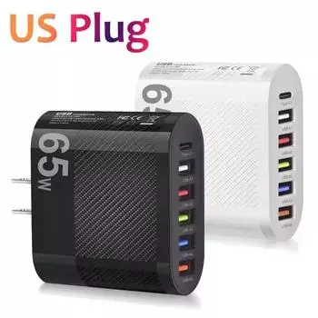 3.1A 6 Ports Fast USB C Charger PD Quick Charging For Xiaomi iPhone 16 15 Samsung Mobile Phone Fast Charging Wall Power Adapter US Plug