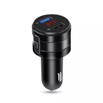 3.1A Автомобильное зарядное устройство с двумя USB-портами FM-передатчик Автомобильный Bluetooth-адаптер MP3-плеер Модулятор Комплект громкой связи Быстрое зарядное устройство с цифровым дисплеем Вольтметр чёрный