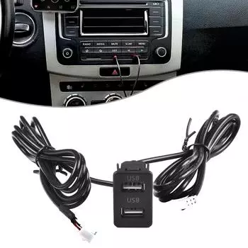 3.4*2.2см USB-разъем 4pin+6pin черный прямая установка