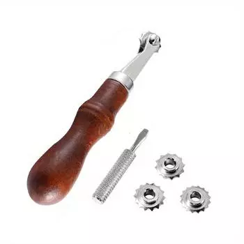 3/4/5/6mm DIY Leather Craft Over Stitch Line Marking Wheel Gear Roulette Spacing Tool Leathercraft Spacing Sewing Tools коричневый