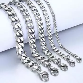 3/5/7/9 мм мужской браслет-цепочка из нержавеющей стали Figaro Braclet homme титановая стальная цепочка хип-хоп кубинский браслет крутые аксессуары