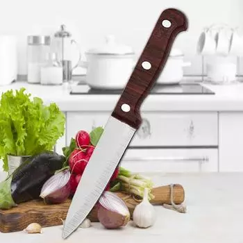 3,5-дюймовый коричневый нож для фруктов, кухонный нож из нержавеющей стали, острое лезвие, бытовой нож для фруктов и овощей, ножи и аксессуары