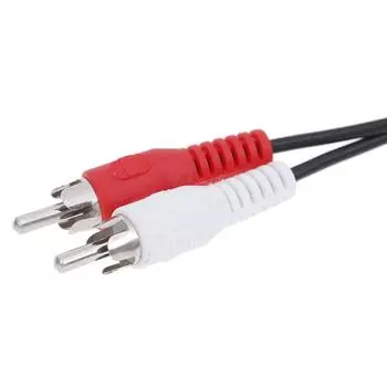 3,5-миллиметровый разъем Mini Plugto 2 RCA Мужской стерео аудиокабель для динамика Ohono чёрный