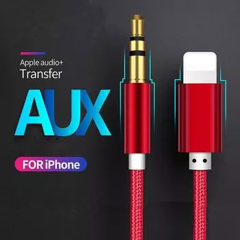 3,5 мм аудио-музыкальный кабель AUX для iPhone 7 8 Plus X XS MAX XR iOS 12 чёрный