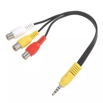 3,5 мм на 3 RCA кабель видео компонентный AV адаптер кабель для TCL телевизор 3,5 мм на RCA красный белый и желтый женский видео кабель телевизор чёрный