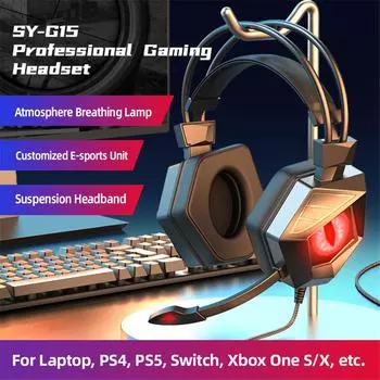 3,5 мм с низкой задержкой, игровые наушники для ПК, игровая гарнитура, геймерская стереосистема с микрофоном, проводные гарнитуры для компьютера Ps4 Xbox One Ps5 color light