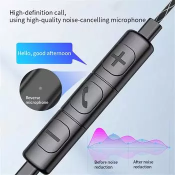 3,5-мм стереоразъем Bluetooth для мотоциклетного шлема, гарнитура BT5.0 с двумя динамиками, плетеные наушники-вкладыши, плоские наушники с оголовьем чёрный