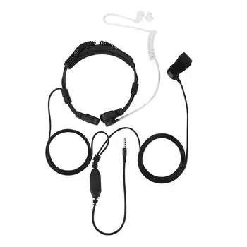3.5mm PTT Throat Mic Earpiece Anti Radiation Covert Air Acoustic Tube Headset for Mobile Phone