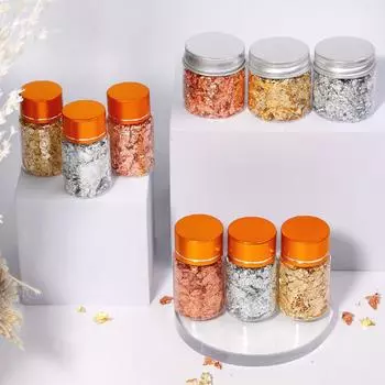 3 бутылки, хлопья золотой фольги, хлопья позолоты из фольги для металлической фольги, хлопья для ногтей, сделай сам XB01