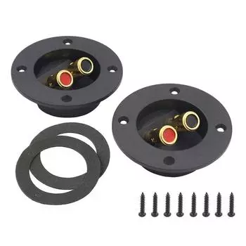 3 Double Binding Round Plate Push Spring Loaded Jacks Speaker Box Terminal Cup