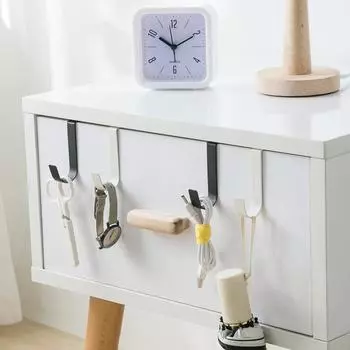 3 Hooks Door Behind Hook Storage Wall Hanging Clothes Bedroom Kitchen Bathroom Organizer Storage Accessorie Retro Decoration