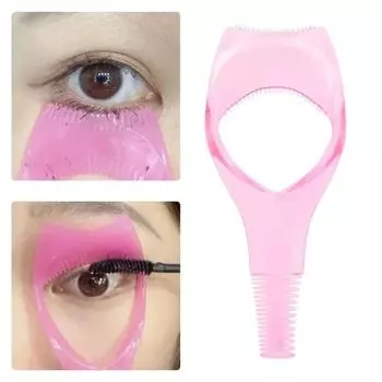 3 в 1 Тушь для ресниц Shield Guard Eye Lash Аппликатор Расческа для завивки ресниц Кисть для завивки ресниц Трафареты для макияжа глаз Розовый розы красного