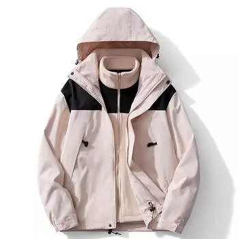 3-in-1 Men s Thickened Jacket Removable Windproof and Waterproof Two-piece Mountaineering Suit XS