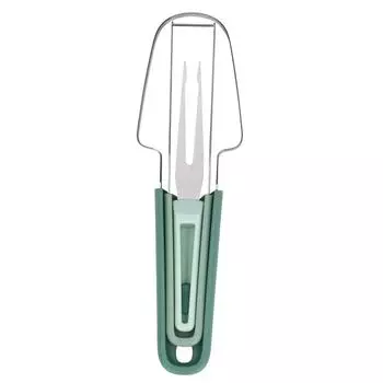 3 in 1 Watermelon Cutter Stainless Steel Fruit Fork Cutting Tool Watermelon Quick Slicing for Home зелёный
