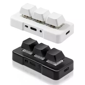 3-клавишная мини-клавиатура с RGB-светодиодом USB+2.4G Wireless+BT 3 Mode One Handy Mechanical Keyboard для ПК, игр, офисной работы чёрный