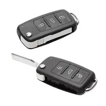 3 кнопки для Beetle/Caddy/Eos/Golf/Jetta/Polo/Scirocco/Tiguan/Touran/UP, запасные пустые автомобильные ключи для VW, чехол для автомобильного ключа, пульт дистанционного управления чёрный