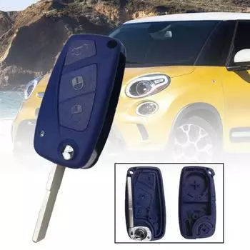 3-кнопочный чехол-брелок с дистанционным управлением для Fiat Grande Punto Stilo Panda синий