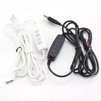 3-контактный светодиодный диммерный удлинитель постоянного тока 5 В, USB-порт, линия питания, провод, цветной переключатель, адаптер для светодиодной лампы 5V USB Cable чёрный