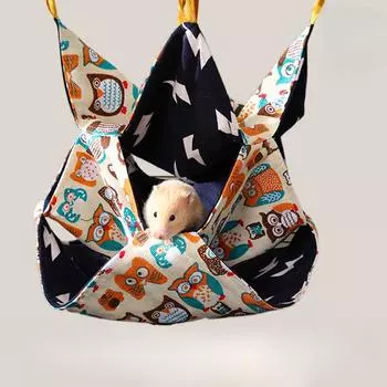 3 Layer Hammock Small Pet Hammock Print Guinea Pig Squirrel Sleeping Bed Maze Honey Bag Hamster Hammock Chinchilla Cage Bag S 20 20cm