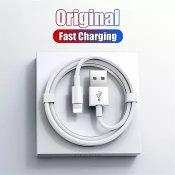 3 м 2 м 1 м Оригинальный кабель Lightning-USB для iPhone 14 8 7 6S Plus 13 12 mini 11 Pro XS Max XR X SE USB-кабель для быстрой зарядки и передачи данных 0.2m белый