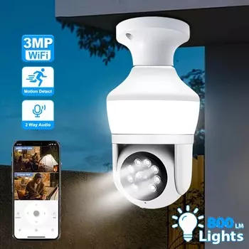 3-мегапиксельная беспроводная WiFi-лампа-лампа odlight 800 люмен светодиодный садовый настенный светильник цветная ночная охрана видеонаблюдение 3MP Bulb Camera