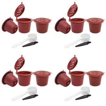 - 3 многоразовых капсульных фильтра для кофе для кофемашины Nespresso (красный)