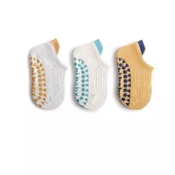 (3 Pairs) Baby Floor Socks Summer Thin Mesh Boys Girls Indoor Non-slip Cooler Loose Mouth Boneless Baby Floor Socks S 0-1 years