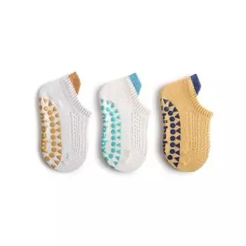 3 Pairs Babys Cotton Thin Mesh Socks Comfy Breathable Kids Boys Girls Non-slip Floor Socks S 0-1Y 10-11cm