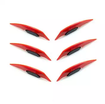 3 pairs universal red motorcycle side spoilers, fenders, fairing, air intake