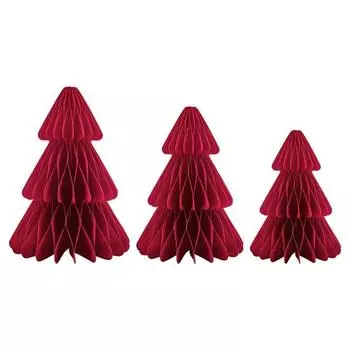 3 Pcs Paper Christmas Tree 3D Honeycomb Tree Tabletop Centerpiece for Holiday Fireplace Mantel Table Decor
