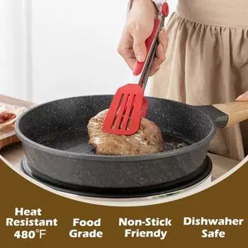 3 Pcs/Set Clip Food Elastic Useful Non-slip Smooth Edge Food Clip Tongs Set BBQ Tongs Clip Set синий
