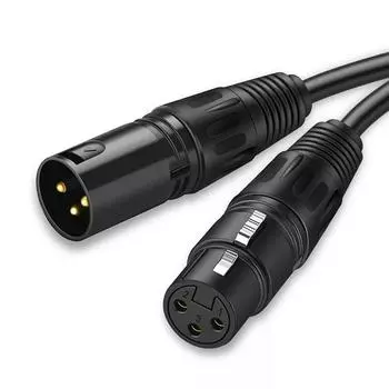 3-pin XLR microphone cable with balanced circuit (female connector-male connector), premium sound quality, length 1.8 m