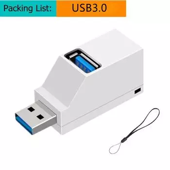 3 порта USB 3.0 HUB Мини USB адаптер Сплиттер OTG адаптер 5 Гбит/с Высокоскоростной Считыватель U-дисков для Ноутбука ПК AVE белый