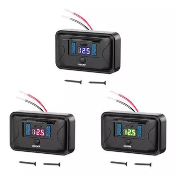 3-портовая 12 В USB-розетка для настенного монтажа на панель 36 Вт USB C и двойной QC3.0 18 Вт USB-порт для зарядки с выключателем для автомобиля, автобуса, автофургона, грузовика