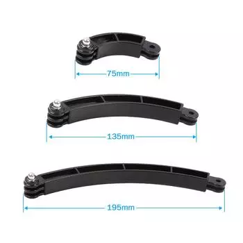 3-позиционный удлинитель для шлема, изогнутая палка для селфи для GoPro Go Pro 10 9 8 7 SJCAM Xiaomi Yi 4K DJI Аксессуары для камер