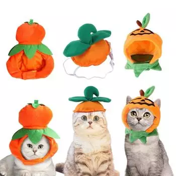 3 предмета кошачьей шапки, кошачья одежда, фруктовая шапка с ушками, забавная кошачья шапка, подходящая для кошек и маленьких собак, котят, щенков, праздничных кошечек золотой