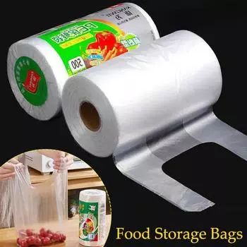 3 размера пакеты для хранения продуктов с ручкой, сохраняющие свежесть, прозрачный рулон, пластиковые пакеты для хранения свежих продуктов, вакуумная сумка для хранения пищевых продуктов 25*28cm-300PCS