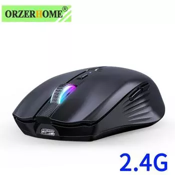 3-режимная перезаряжаемая беспроводная игровая мышь Rgb Esports эргономичная компьютерная мышь 2,4 ГГц Bluetooth мышь с USB-приемником 2.4G Black