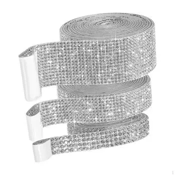 3 самоцветные ленты со стразами Silver