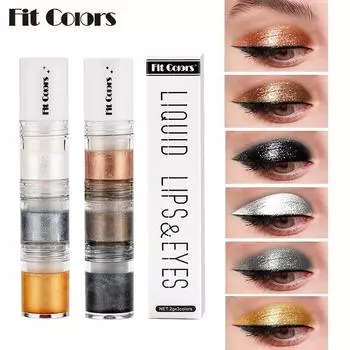 3 секции Smoky Eye Water Eyeshadow Diamond Liquid Pearl Fine Shimmer Eyeshadow Liquid Lip Liquid 01#
