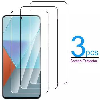 3 шт. 3 шт. для Xiaomi poco X6 Redmi Note 13 Pro 5G 4G M6 PRO Note13 Защитная пленка для экрана [3 шт.] Пленка из закаленного стекла, твердость 9H, защита от отпечатков пальцев POCO M6 белый