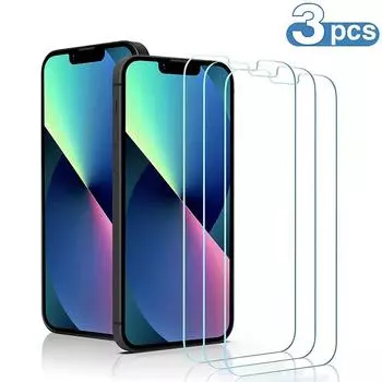 3 шт. 3 шт. HD для iPhone 14 11 12 13 Pro Max закаленное стекло защитная пленка с полным покрытием для iPhone X XR XS Max 6 7 8 Plus защитная пленка iPhone 14 Plus белый