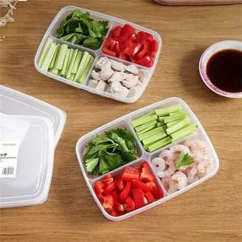 3 шт. 4-решетчатая коробка для хранения продуктов, контейнеры для хранения замороженного мяса, имбиря, чеснока, зеленого лука, органайзер для холодильника