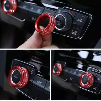 3 шт. для BMW 1 2 3 4 серии GT X1 F47 F48 13-17 автомобильный Стайлинг ручки кондиционера аудио круглая отделка (Только для АВТО 2016-2019 X1 красный