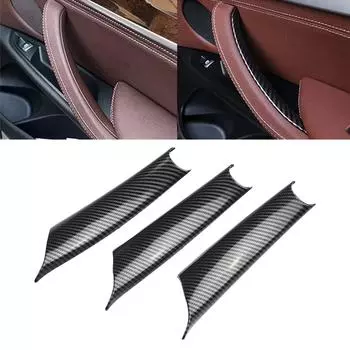3 шт. для BMW E70 2008-2013 внутренняя ручка внутренняя наклейка дверная панель автомобиля накладка накладка из углеродного волокна стиль для X6 E71 2009-2014 CHINA