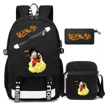 3 шт./компл. аниме Dragon Ball рюкзак школьный рюкзак детский подростковый рюкзак с героями мультфильмов водостойкий школьный рюкзак для мальчиков и девочек