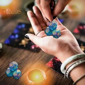 3 шт./компл. астрологические игральные кости, 12-гранные двенадцать созвездий, знаки зодиака, игральные кости с золотым номером, смола, счастливые кости, игрушки, карты Таро, аксессуары для игры в гадание Sets